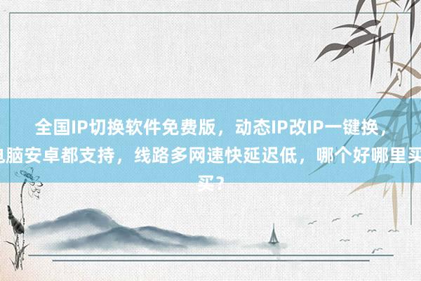 全国IP切换软件免费版，动态IP改IP一键换，电脑安卓都支持，线路多网速快延迟低，哪个好哪里买？