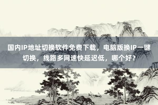国内IP地址切换软件免费下载，电脑版换IP一键切换，线路多网速快延迟低，哪个好？