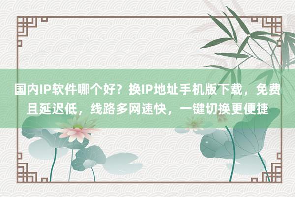 国内IP软件哪个好？换IP地址手机版下载，免费且延迟低，线路多网速快，一键切换更便捷