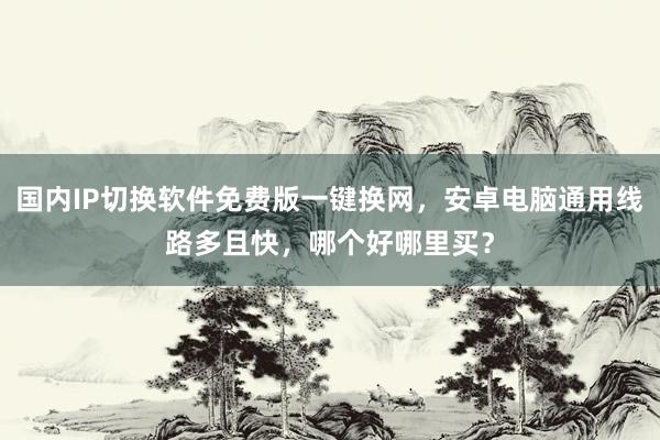 国内IP切换软件免费版一键换网，安卓电脑通用线路多且快，哪个好哪里买？