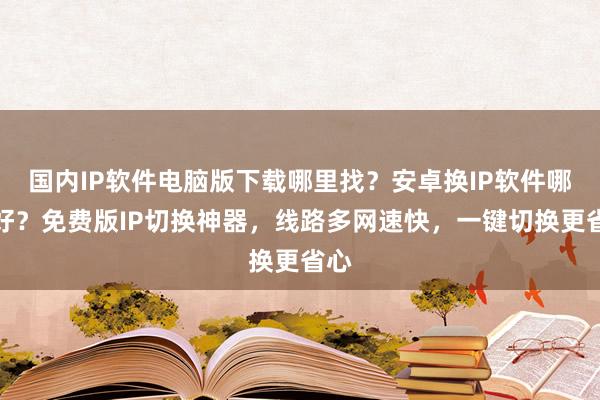 国内IP软件电脑版下载哪里找？安卓换IP软件哪个好？免费版IP切换神器，线路多网速快，一键切换更省心