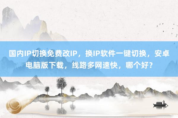国内IP切换免费改IP，换IP软件一键切换，安卓电脑版下载，线路多网速快，哪个好？