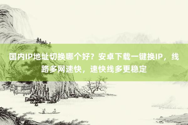 国内IP地址切换哪个好？安卓下载一键换IP，线路多网速快，速快线多更稳定