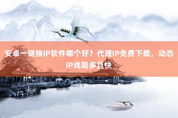 安卓一键换IP软件哪个好？代理IP免费下载，动态IP线路多且快