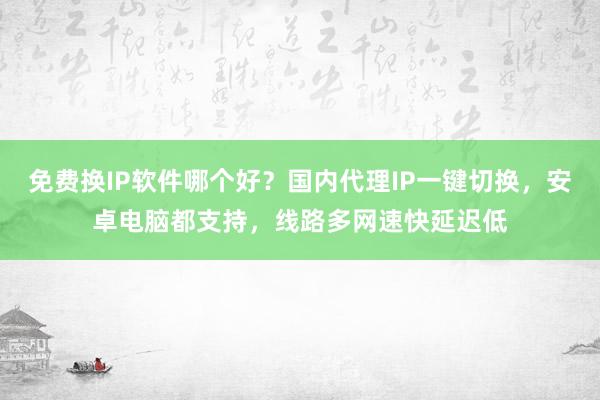 免费换IP软件哪个好？国内代理IP一键切换，安卓电脑都支持，线路多网速快延迟低