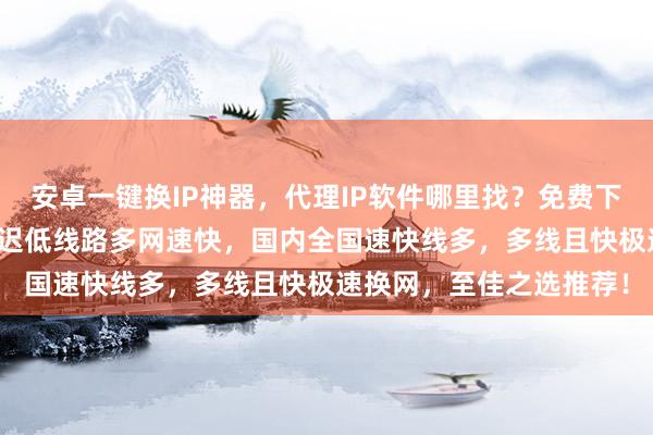 安卓一键换IP神器，代理IP软件哪里找？免费下载换IP软件手机版，延迟低线路多网速快，国内全国速快线多，多线且快极速换网，至佳之选推荐！