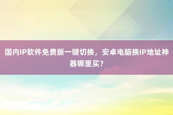 国内IP软件免费版一键切换，安卓电脑换IP地址神器哪里买？