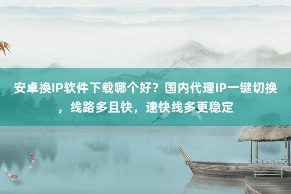 安卓换IP软件下载哪个好？国内代理IP一键切换，线路多且快，速快线多更稳定