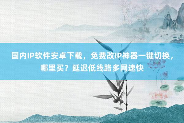 国内IP软件安卓下载，免费改IP神器一键切换，哪里买？延迟低线路多网速快