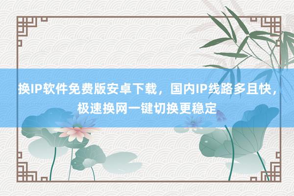 换IP软件免费版安卓下载，国内IP线路多且快，极速换网一键切换更稳定