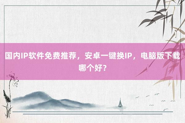 国内IP软件免费推荐，安卓一键换IP，电脑版下载哪个好？