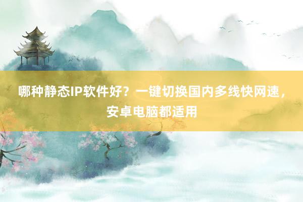 哪种静态IP软件好？一键切换国内多线快网速，安卓电脑都适用