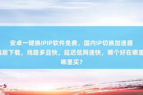 安卓一键换IPIP软件免费，国内IP切换加速器电脑版下载，线路多且快，延迟低网速快，哪个好在哪里买？
