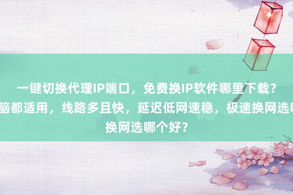 一键切换代理IP端口，免费换IP软件哪里下载？安卓电脑都适用，线路多且快，延迟低网速稳，极速换网选哪个好？