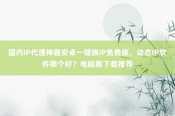 国内IP代理神器安卓一键换IP免费版，动态IP软件哪个好？电脑版下载推荐