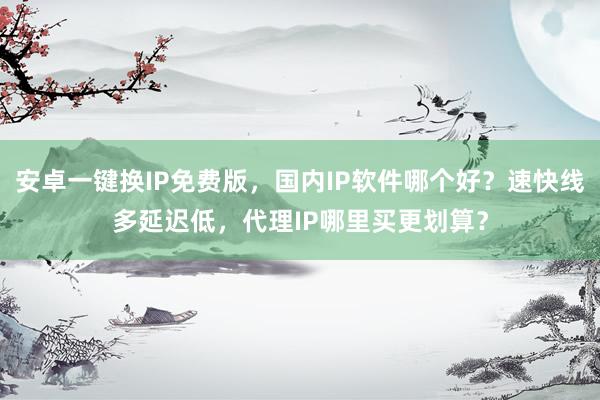 安卓一键换IP免费版，国内IP软件哪个好？速快线多延迟低，代理IP哪里买更划算？