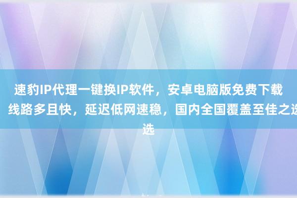 速豹IP代理一键换IP软件，安卓电脑版免费下载，线路多且快，延迟低网速稳，国内全国覆盖至佳之选