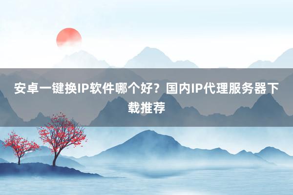安卓一键换IP软件哪个好？国内IP代理服务器下载推荐