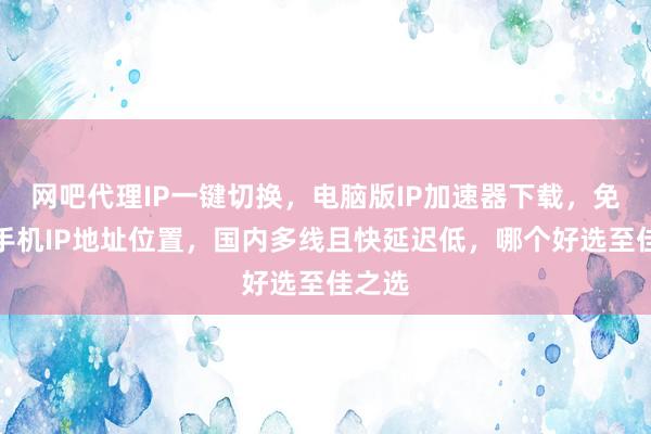 网吧代理IP一键切换，电脑版IP加速器下载，免费改手机IP地址位置，国内多线且快延迟低，哪个好选至佳之选