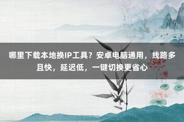 哪里下载本地换IP工具？安卓电脑通用，线路多且快，延迟低，一键切换更省心